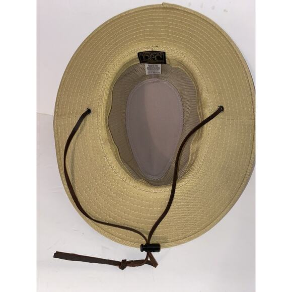 Dorfman Pacific Handmde Safari Fish Fabric Mesh Leather Strap Hat UV Protection - Picture 4 of 5